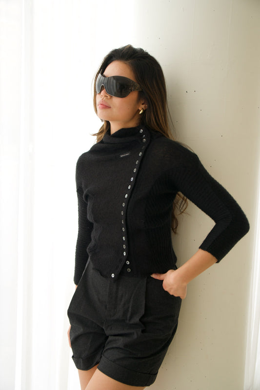 Dolce & Gabbana Button Down Turtleneck Knit