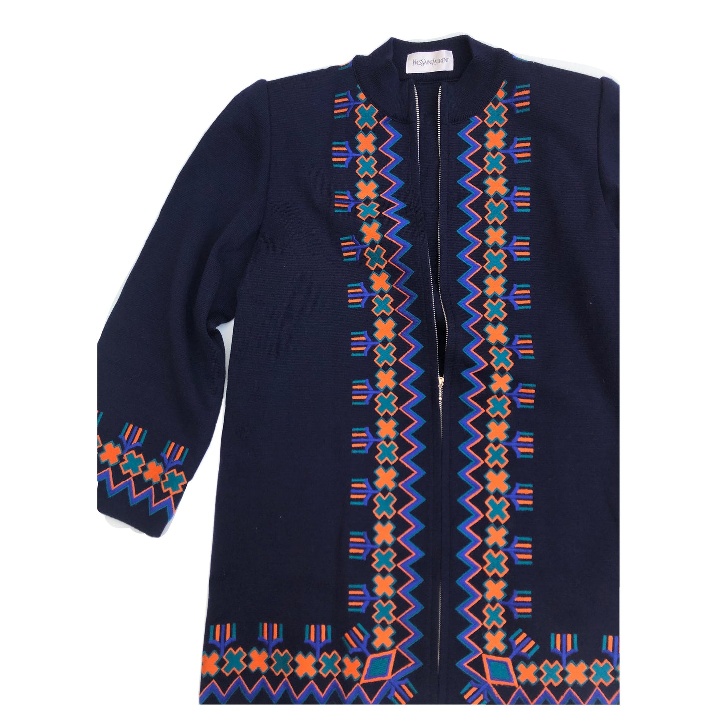 Yves Saint Laurent Moroccan Style Knit Zip Cardigan