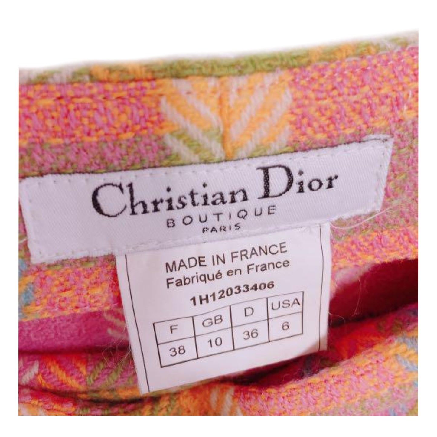 Christian Dior Checkered Midi Pencil Skirt