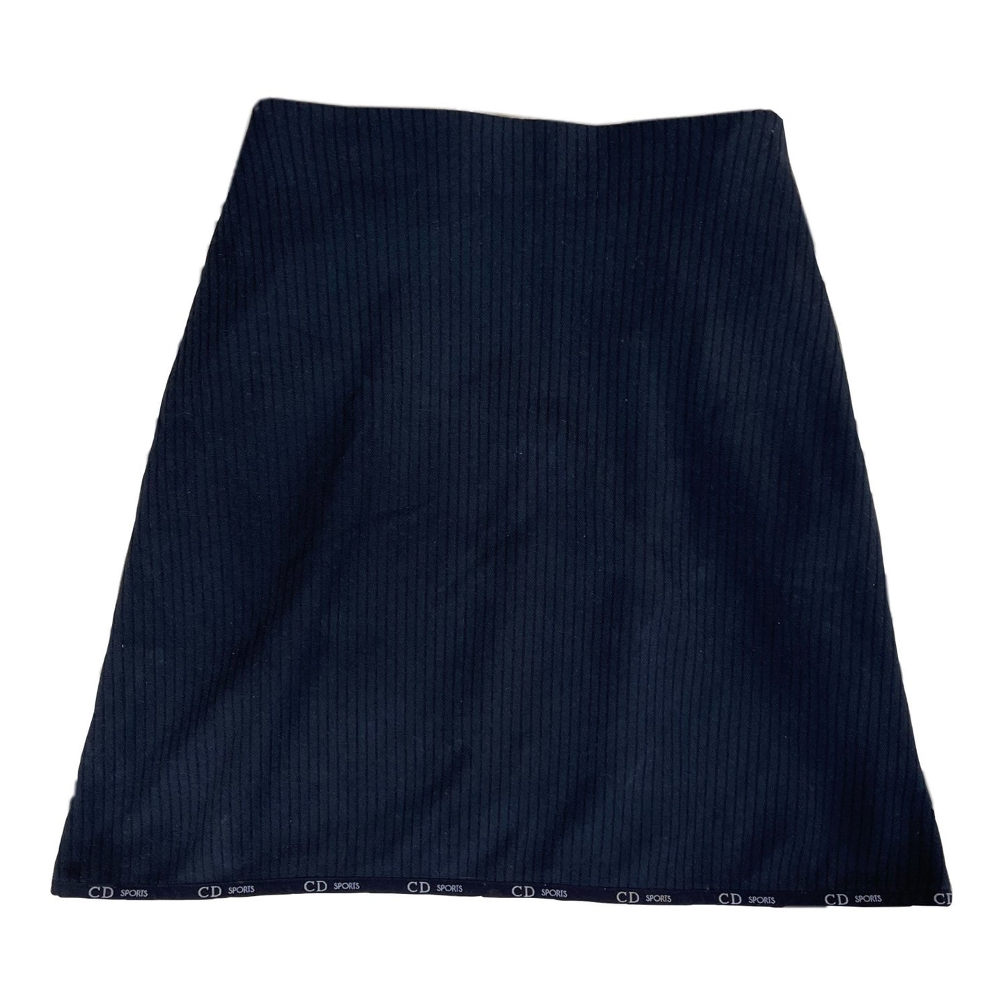 Christian Dior Sports Logo Trim Ribbed A Line Skirt Zip Double Pockets