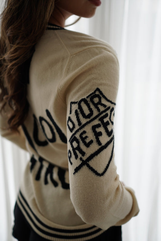 Christian Dior I Heart Dior Arrow Button Down Cardigan