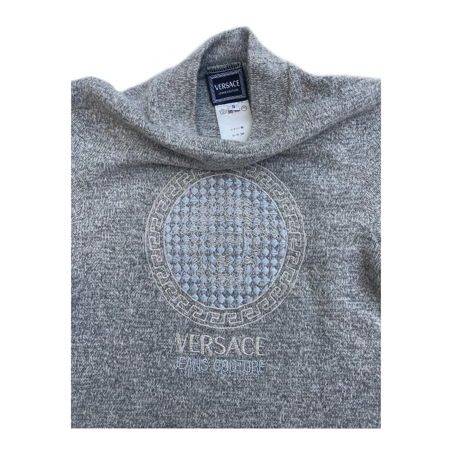 Versace Jeans Couture Medusa SS Mock Neck Knit Top