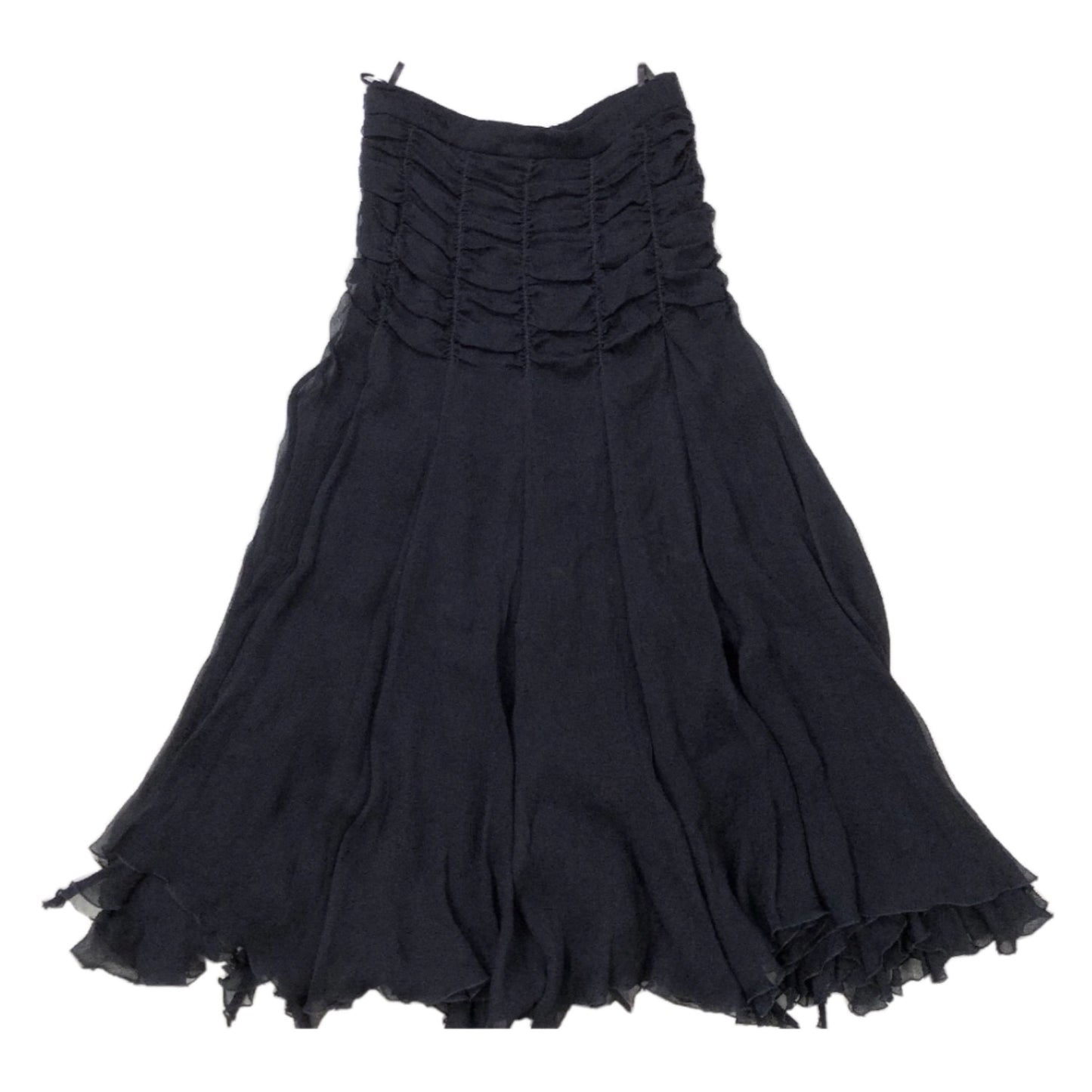 Prada Silk Ruched Pleated Midi Skirt