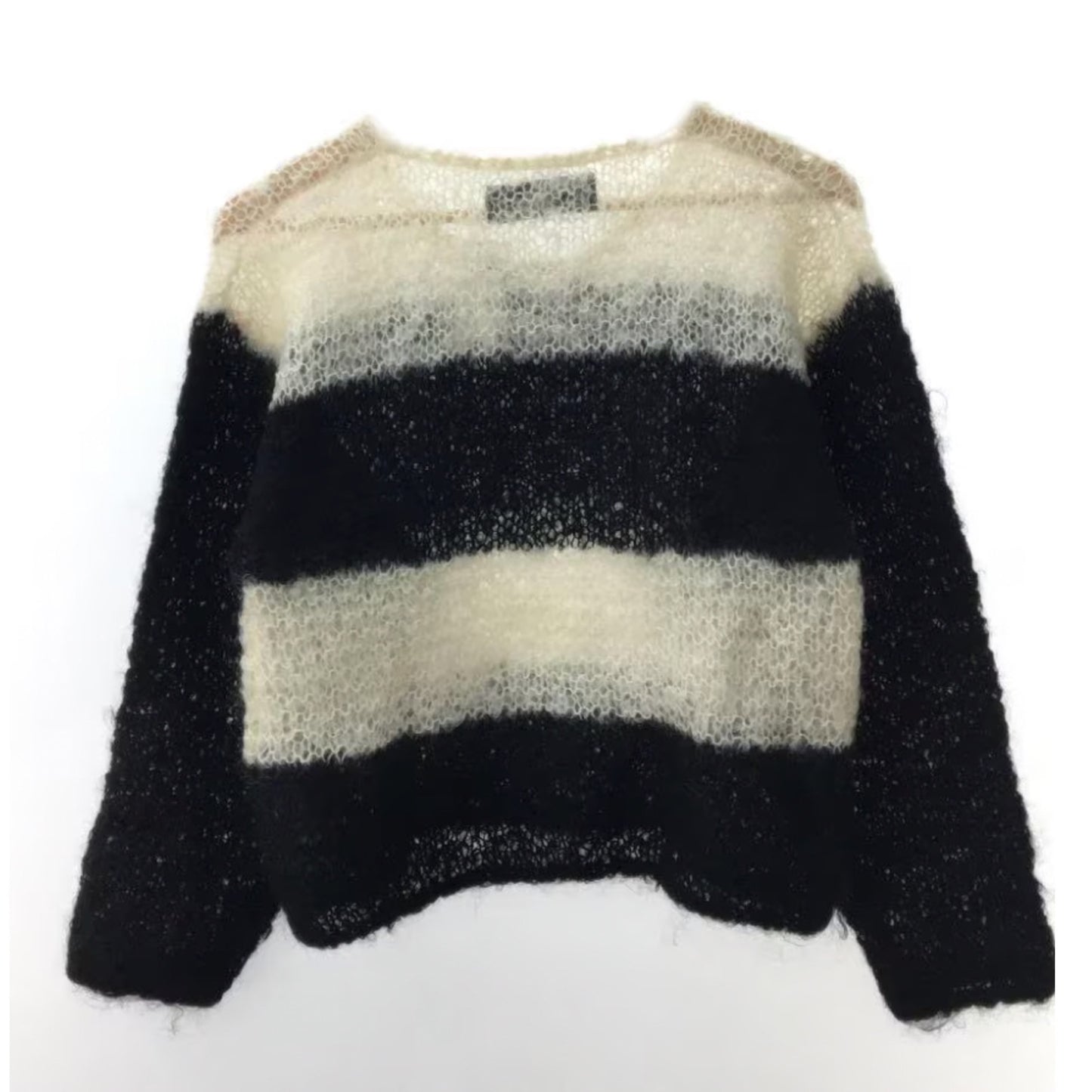 Tricot Comme Des Garcons Stripe Scoop Neck LS Wool Knit