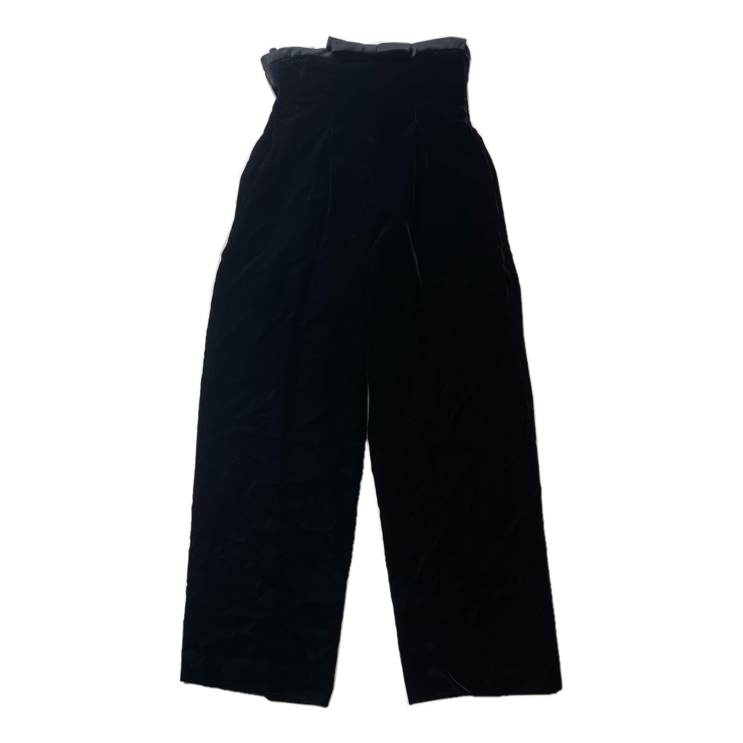 Yves Saint Laurent Velvet High Waist Wide Leg Bow Pants