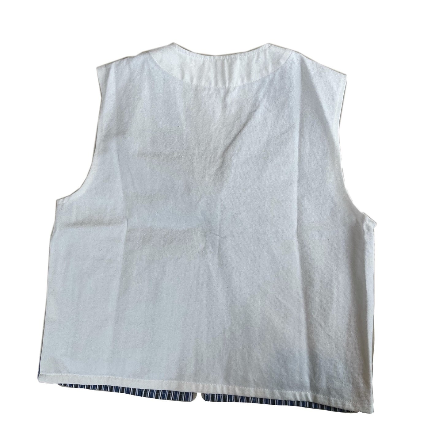 Yves Saint Laurent Stripe Canvas Logo Zip Vest