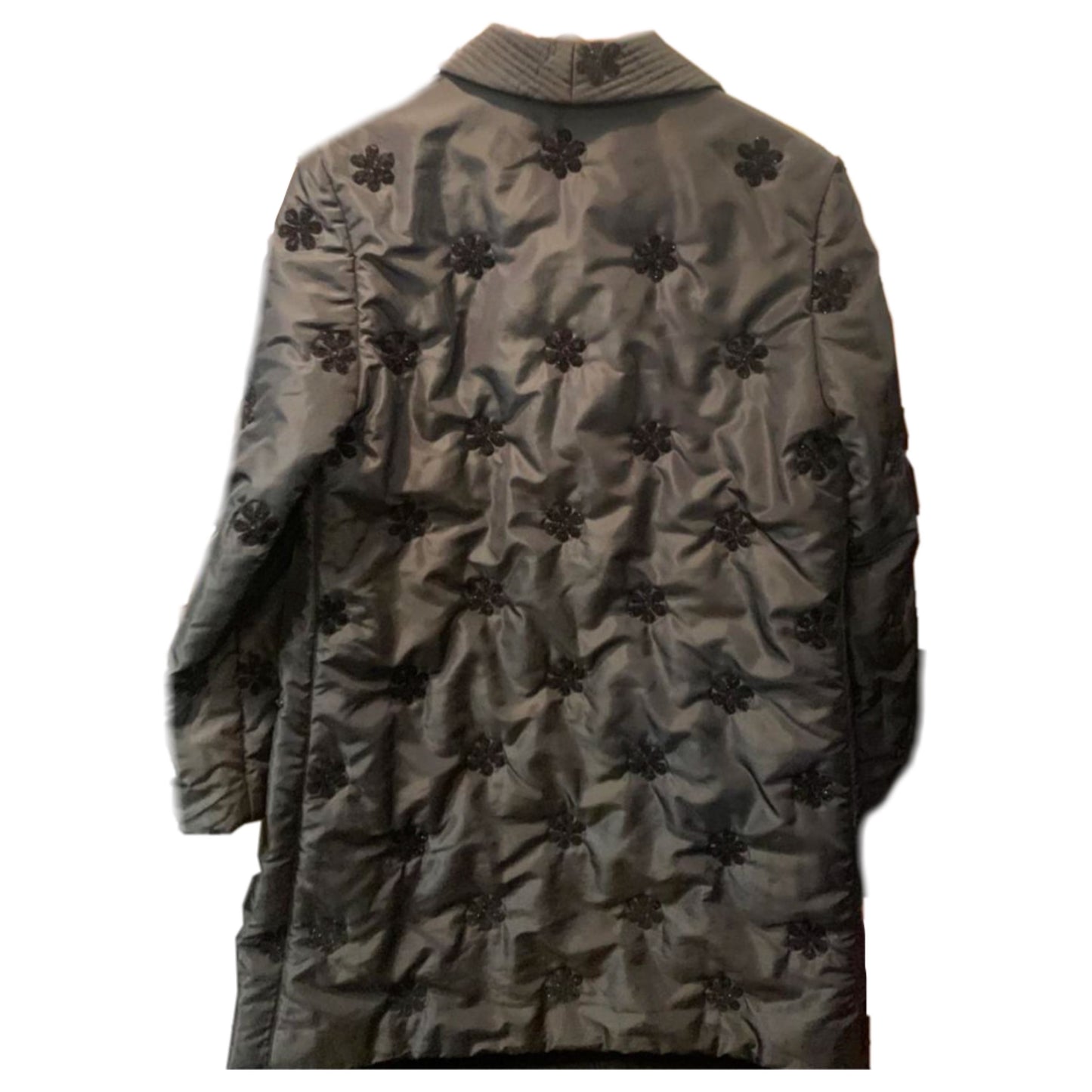 Giorgio Armani Floral Beaded Nylon Puffer Coat