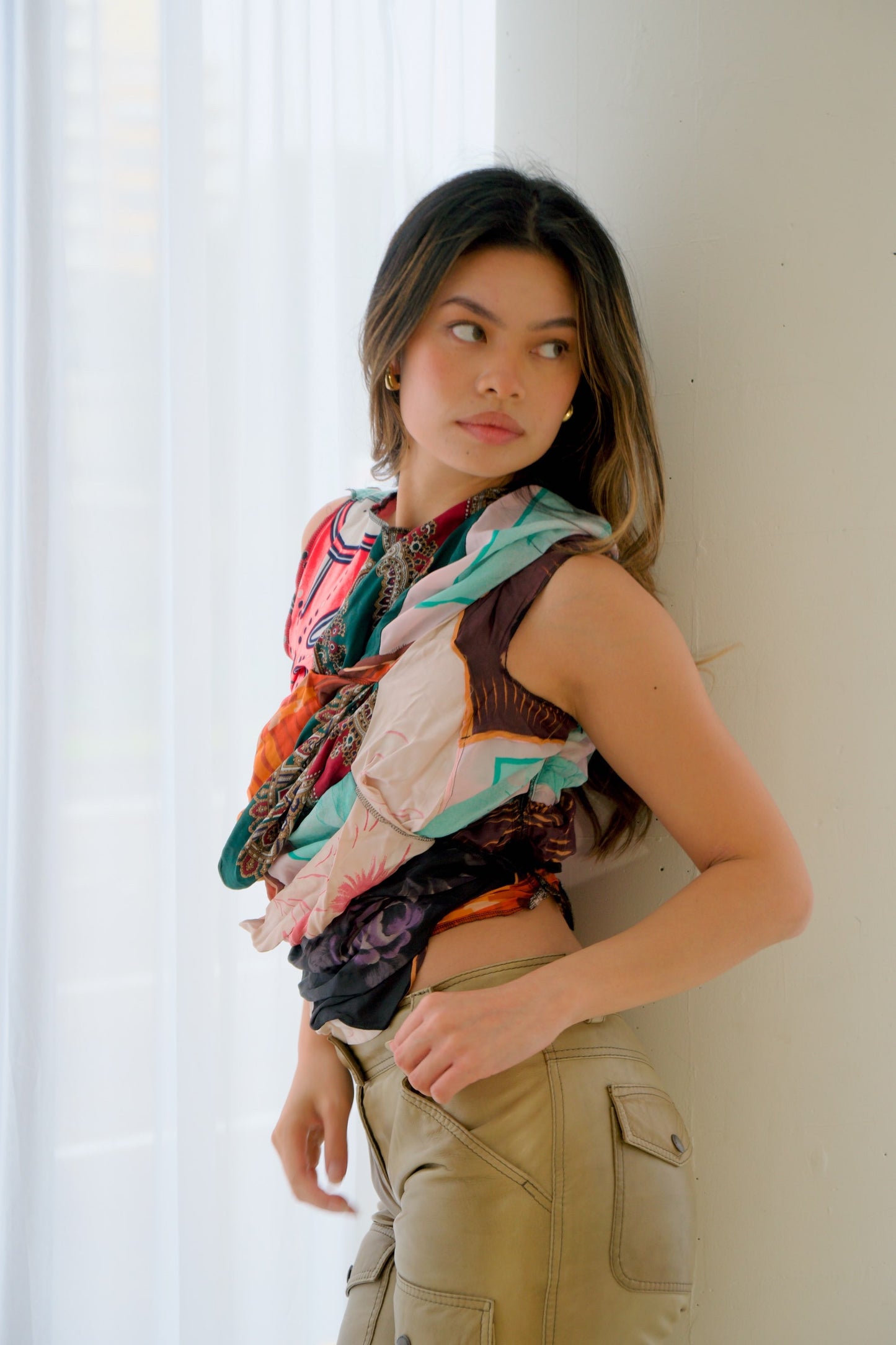 Comme Des Garcons Multi Tie Scarf Patch Tank