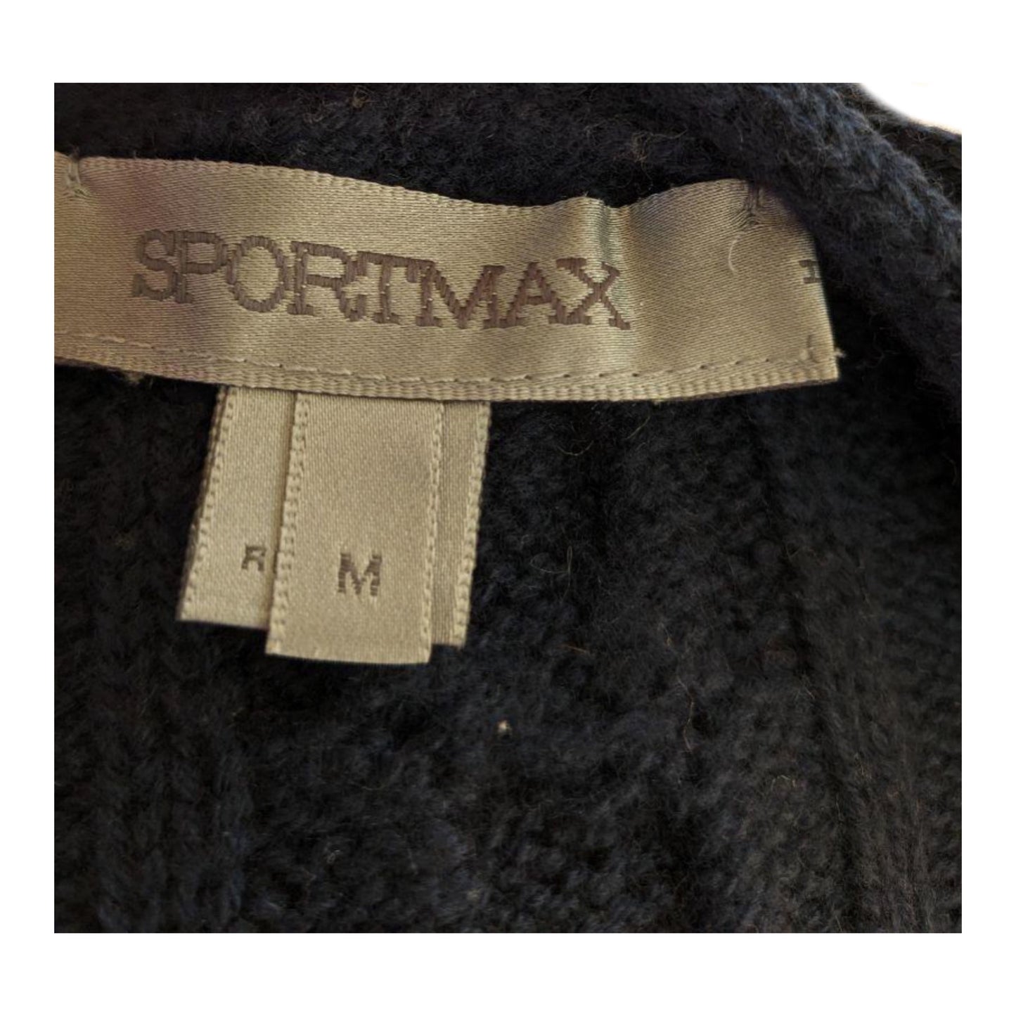 Sportmax Braided Knit LS V Neck Pleated Top