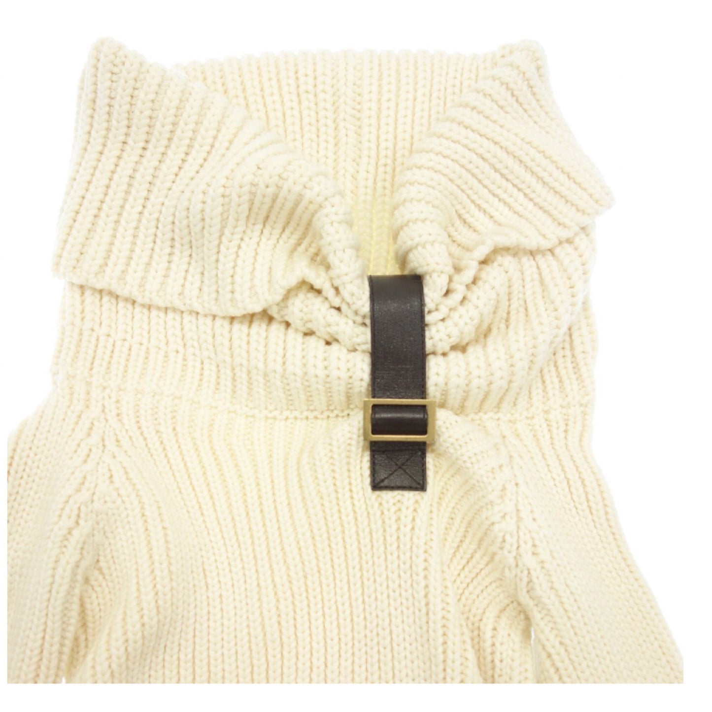 Gucci Turtleneck Leather Buckle Chunky Knit Jumper