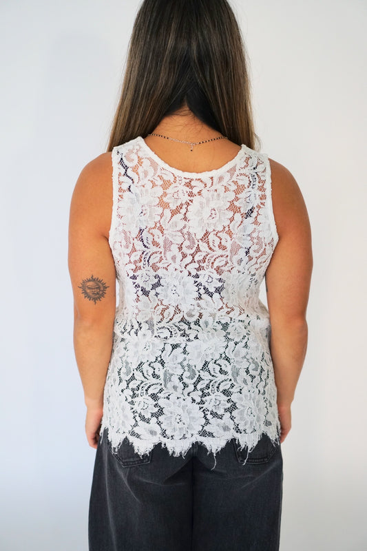 Yves Saint Laurent Lace Tank Top