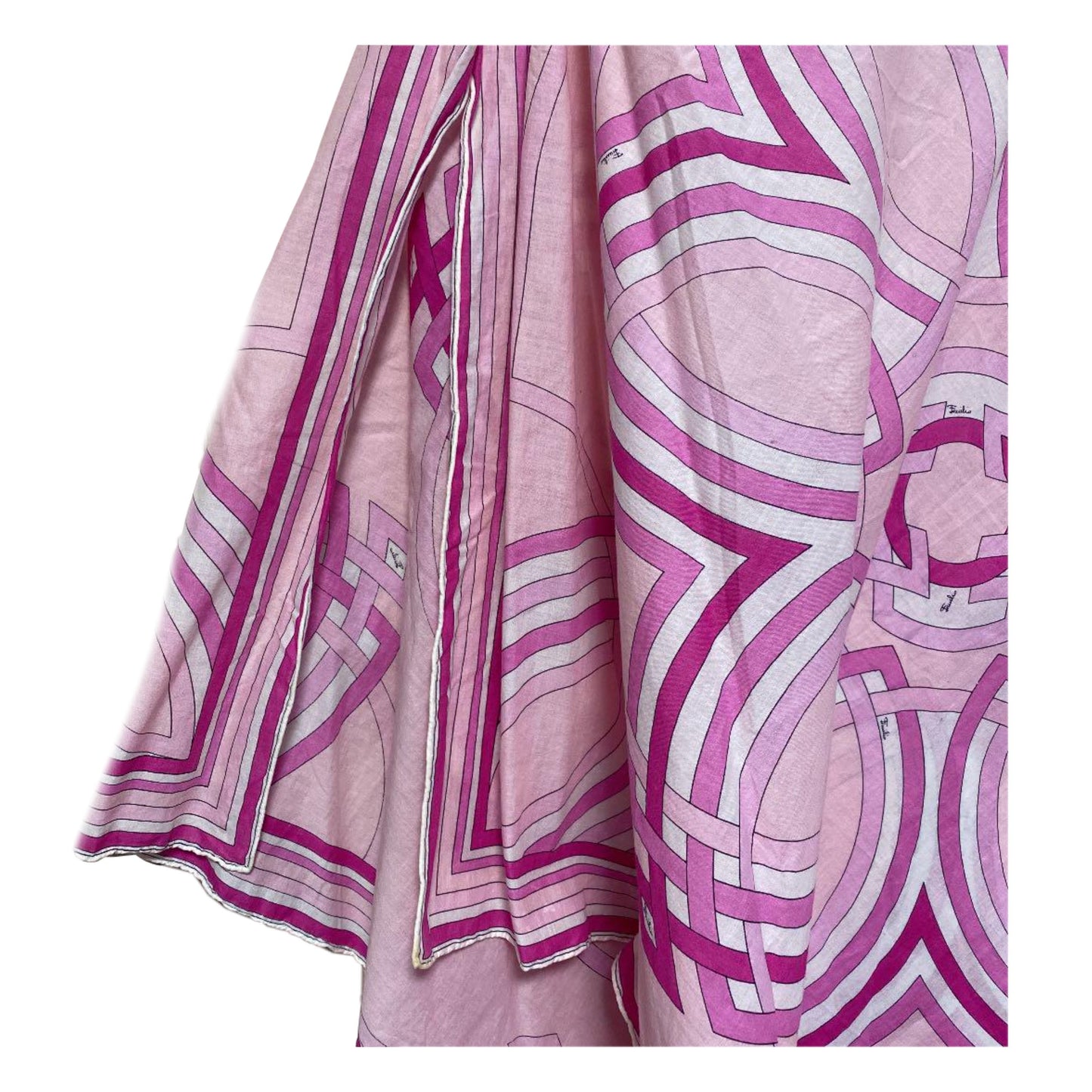 Emilio Pucci Abstract Print Cotton Poncho Swim Coverup Dress Tunic