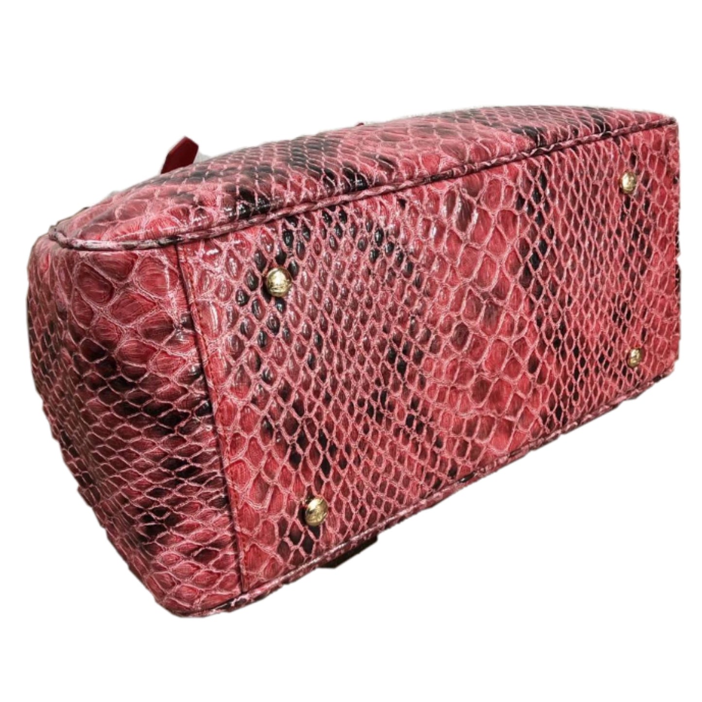 Vivienne Westwood Pink Reptile Scale Leather Top Handle Bag