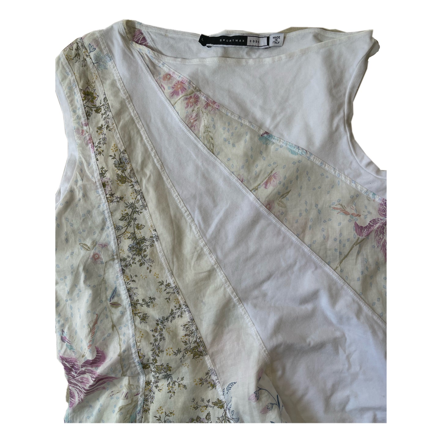 Sportmax Floral Patchwork Assymetrical Tank Top