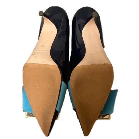 Miu Miu Buckle colour Block Kitten Heels