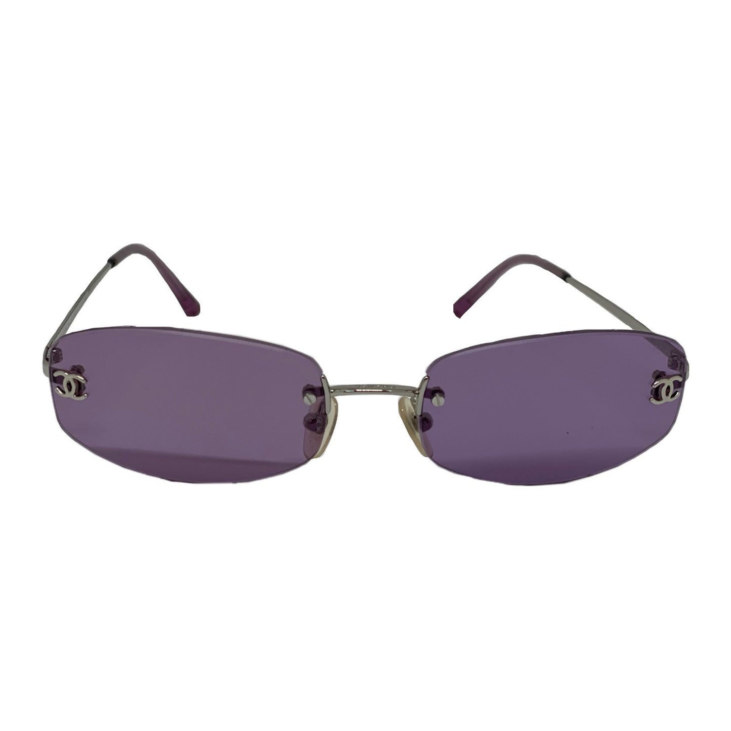 Chanel Rectangle CC Logo Purple Sunglasses