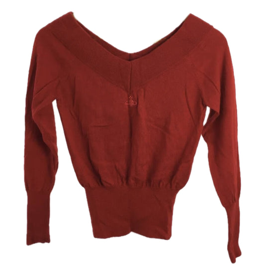 Vivienne Westwood Red Label V Neck Orbit Logo LS Knit Pullover