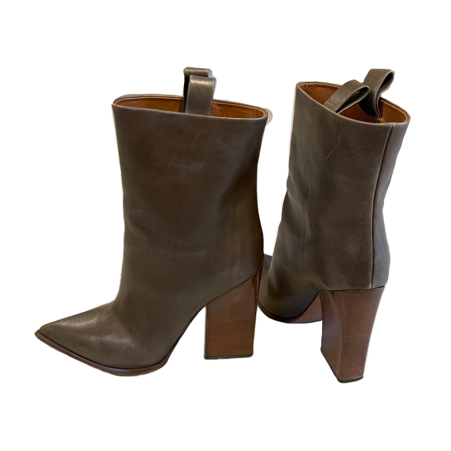 Celine Taupe Calf Point Booties