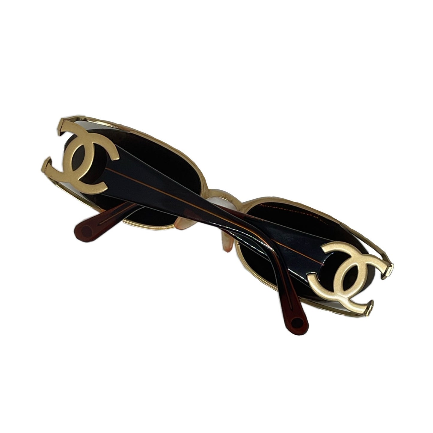 Chanel Gold Frame CC Logo Sunglasses