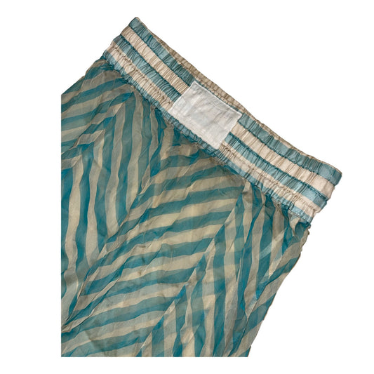 Jean Paul Gaultier Stripe Boxer Logo Sheer Maxi Skirt