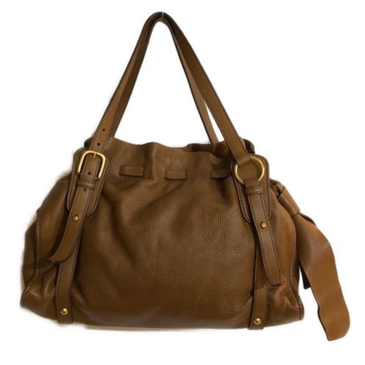 Miu Miu Leather Double Strap Buckle Handbag