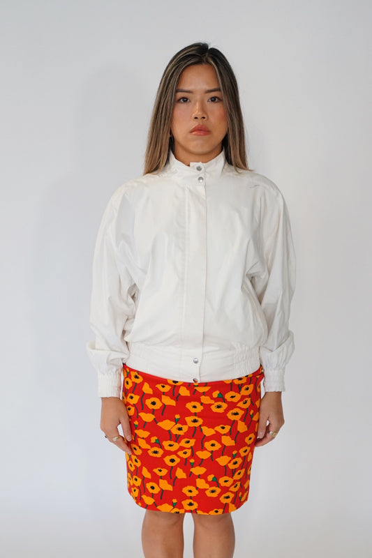 Yves Saint Laurent Poppy Floral Midi Bodycon Skirt