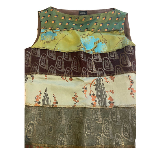 Jean Paul Gaultier Multi Print Stripe Boat Neck Sless Top