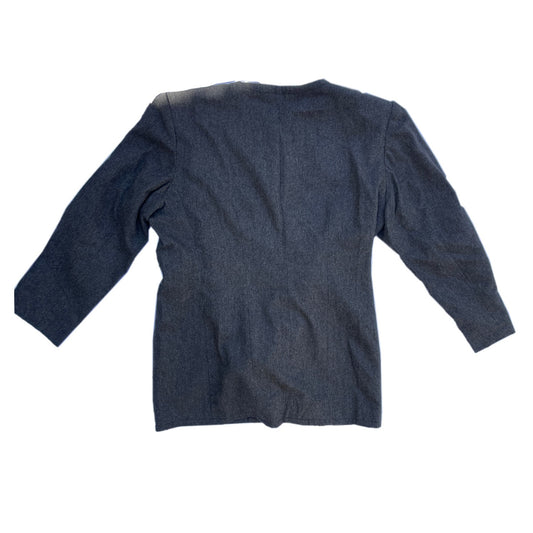 Balenciaga Charcoal Wool Gold Button Down Coat