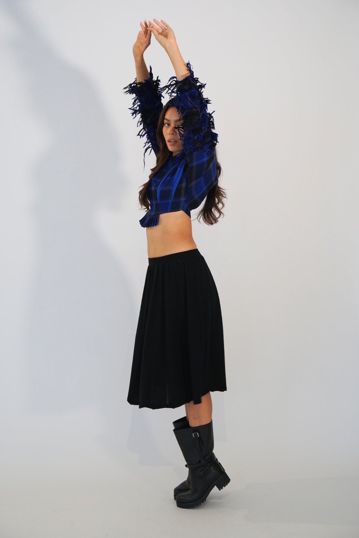 Tricot Comme des garçons knitted wool pleated skirt