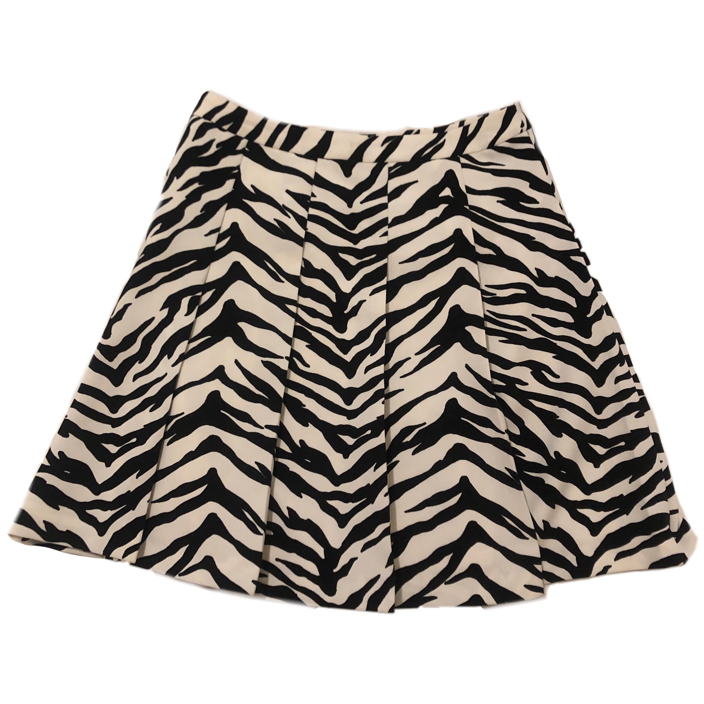 Moschino Zebra Print Pleated High Waisted Skirt