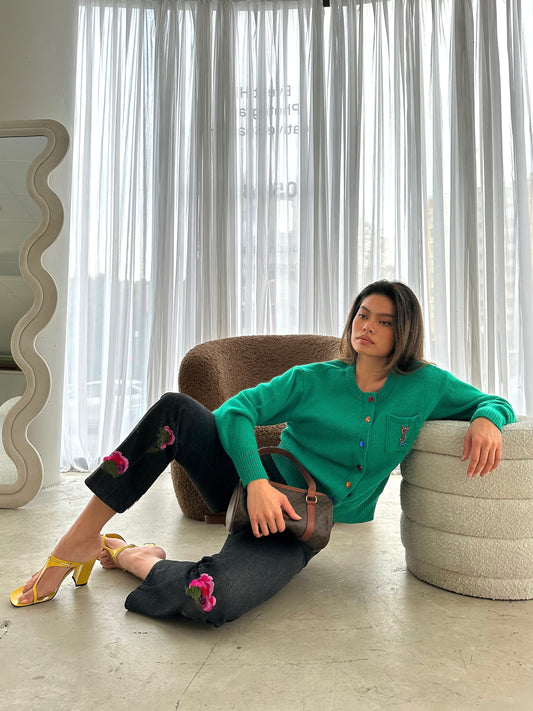 Valentino Floral Embroidered Jeans