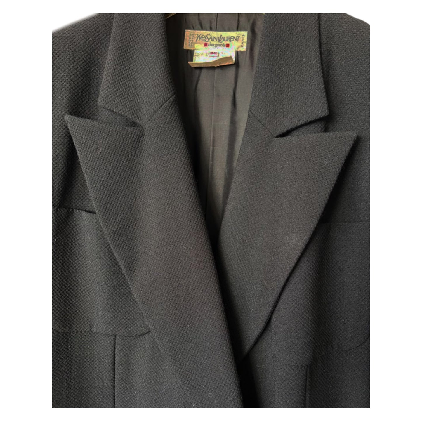 Yves Saint Laurent Point Lapel Collar Double Breasted Blazer