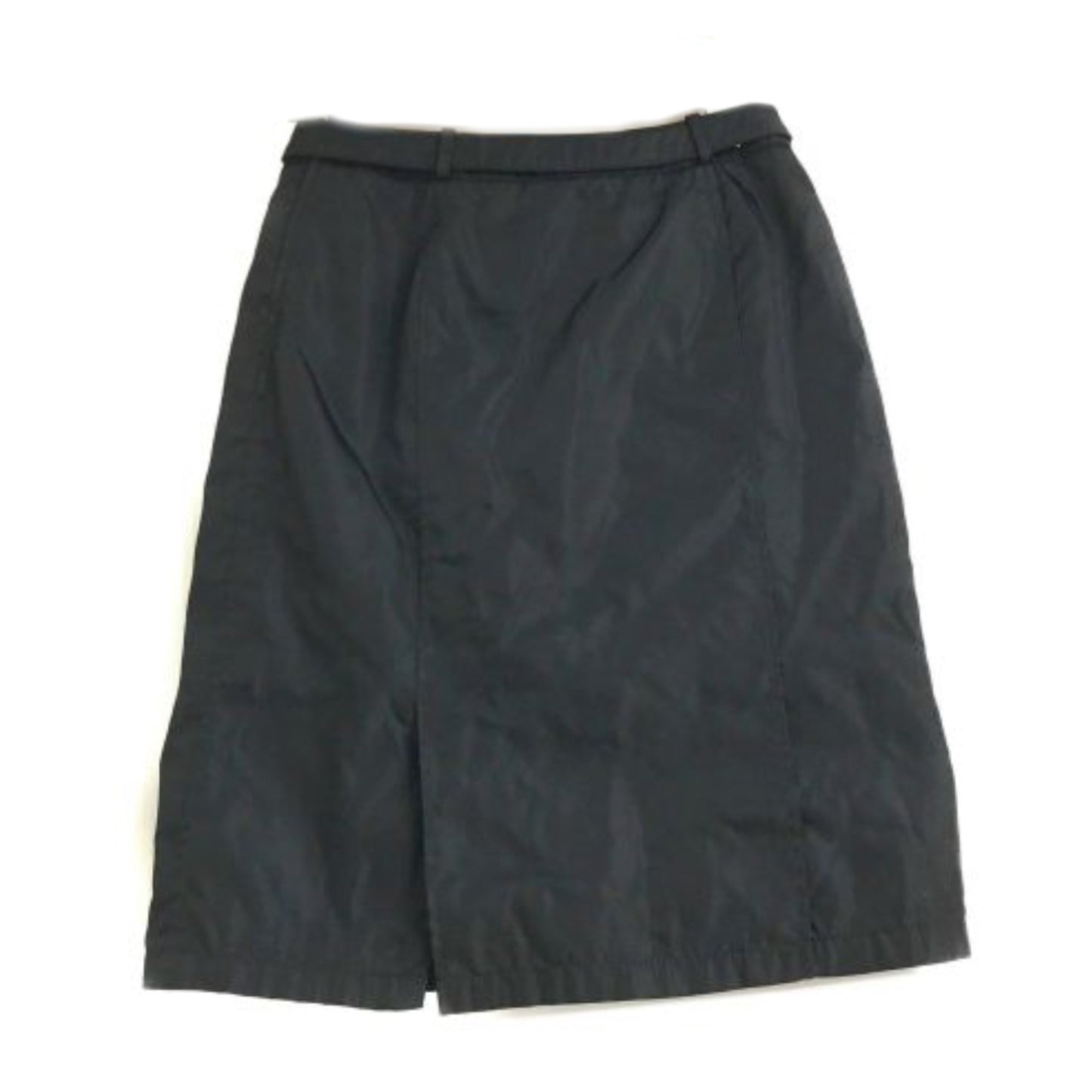Prada Logo Buckle Belt Nylon A Line Skirt