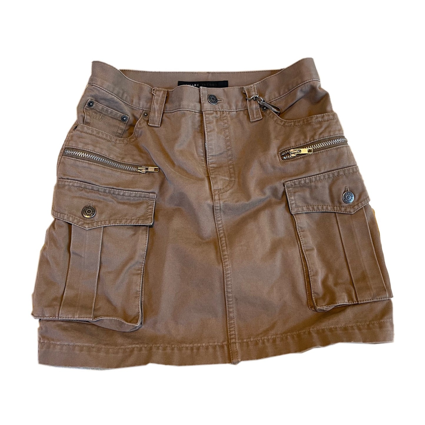 Marc Jacobs Zip Cargo A Line Mini Denim Utility Skirt