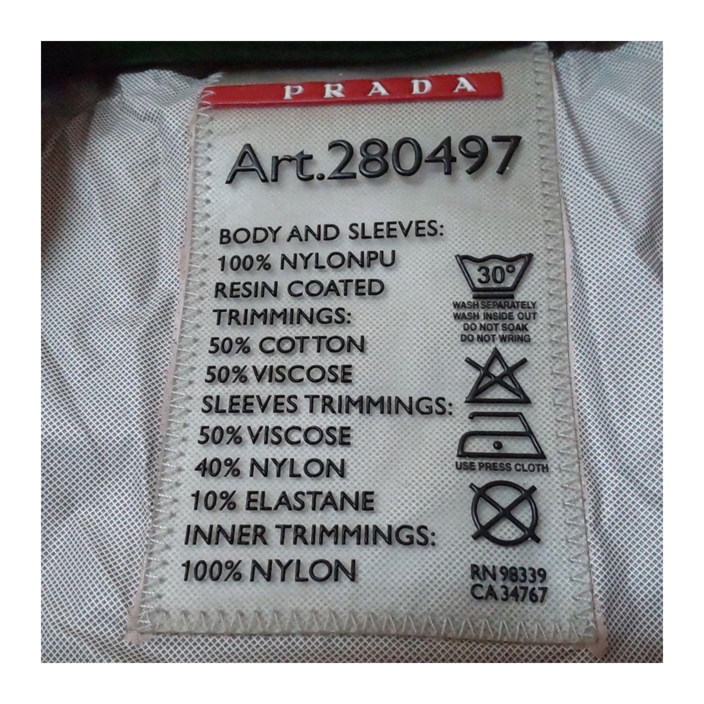 Prada Nylon Pocket Logo Zip Harrington Anorak Jacket
