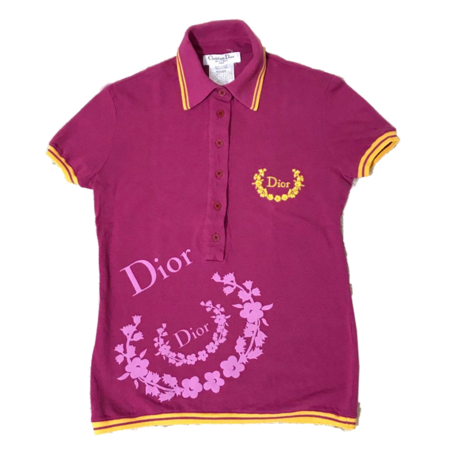 Christian Dior Logo Embroidery Polo Top