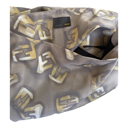 Fendi Graffiti Logo Pencil Midi Skirt