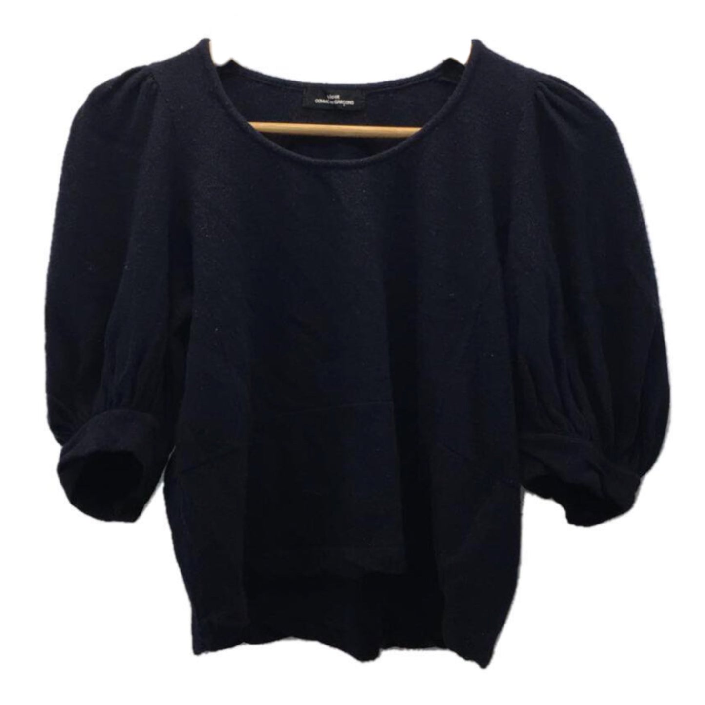 Tricot Comme Des Garcons Balloon 3/4 SS Wool Knit Scoop Neck Top