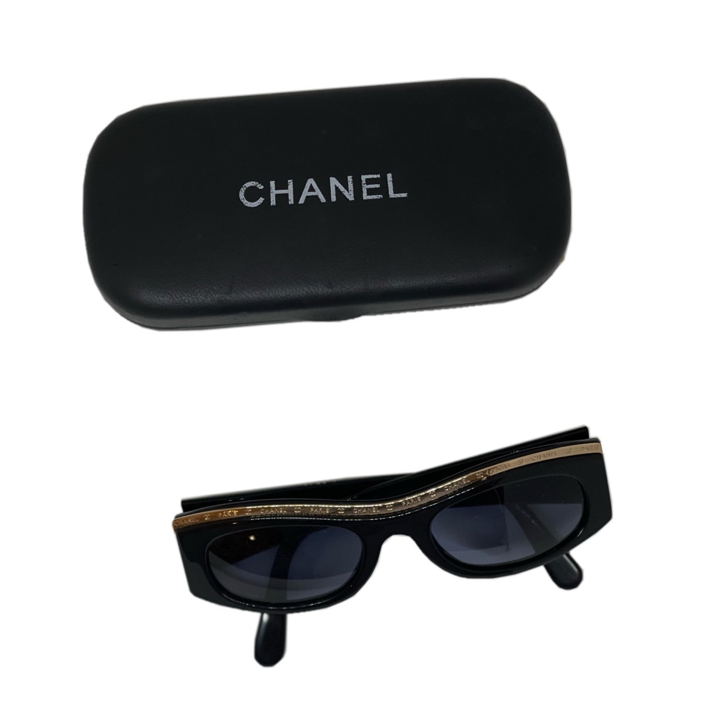 Chanel Gold Trim Logo Sunglasses