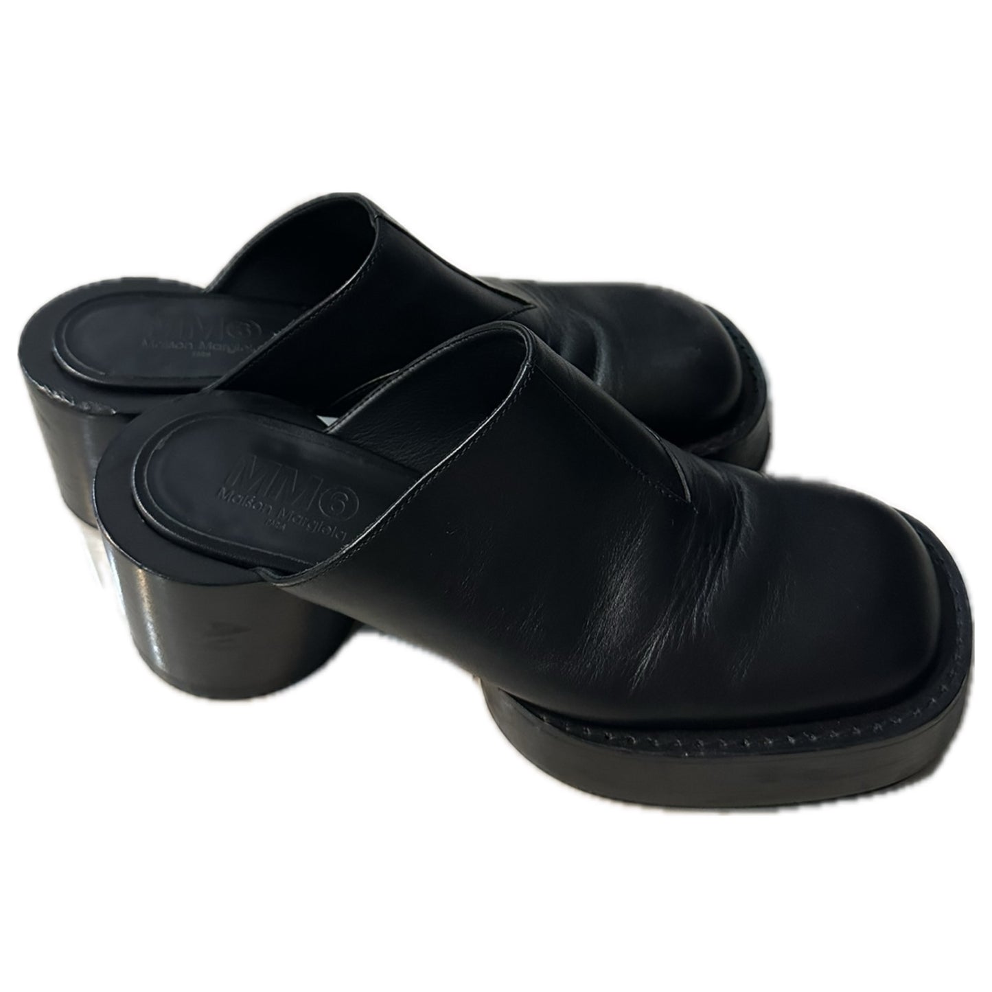 MM6 Maison Margiela Round Toe Platform Mules