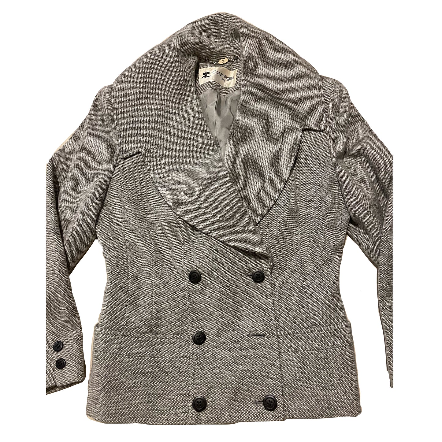 Courreges Sailor Collar Tweed Skort Suit