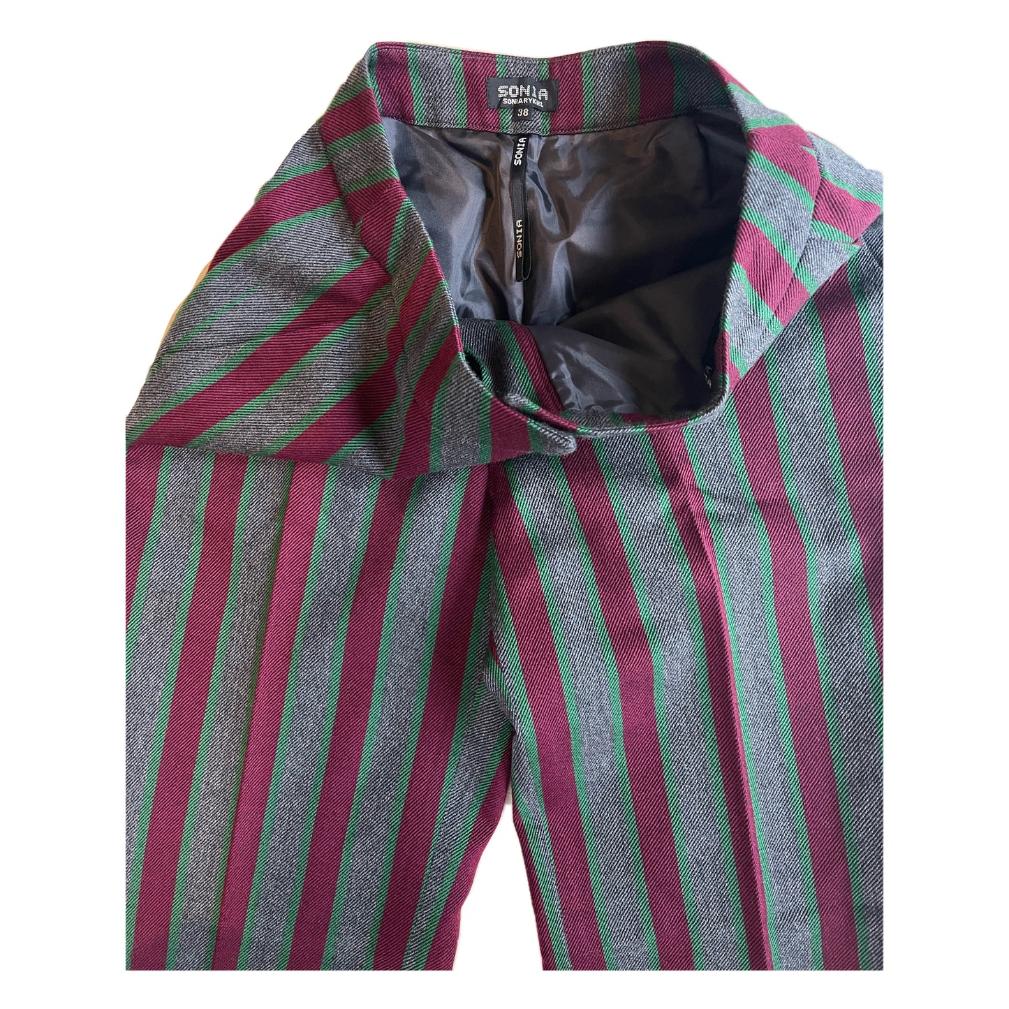 Sonia Rykiel Stripe Wool Straight Leg Pants