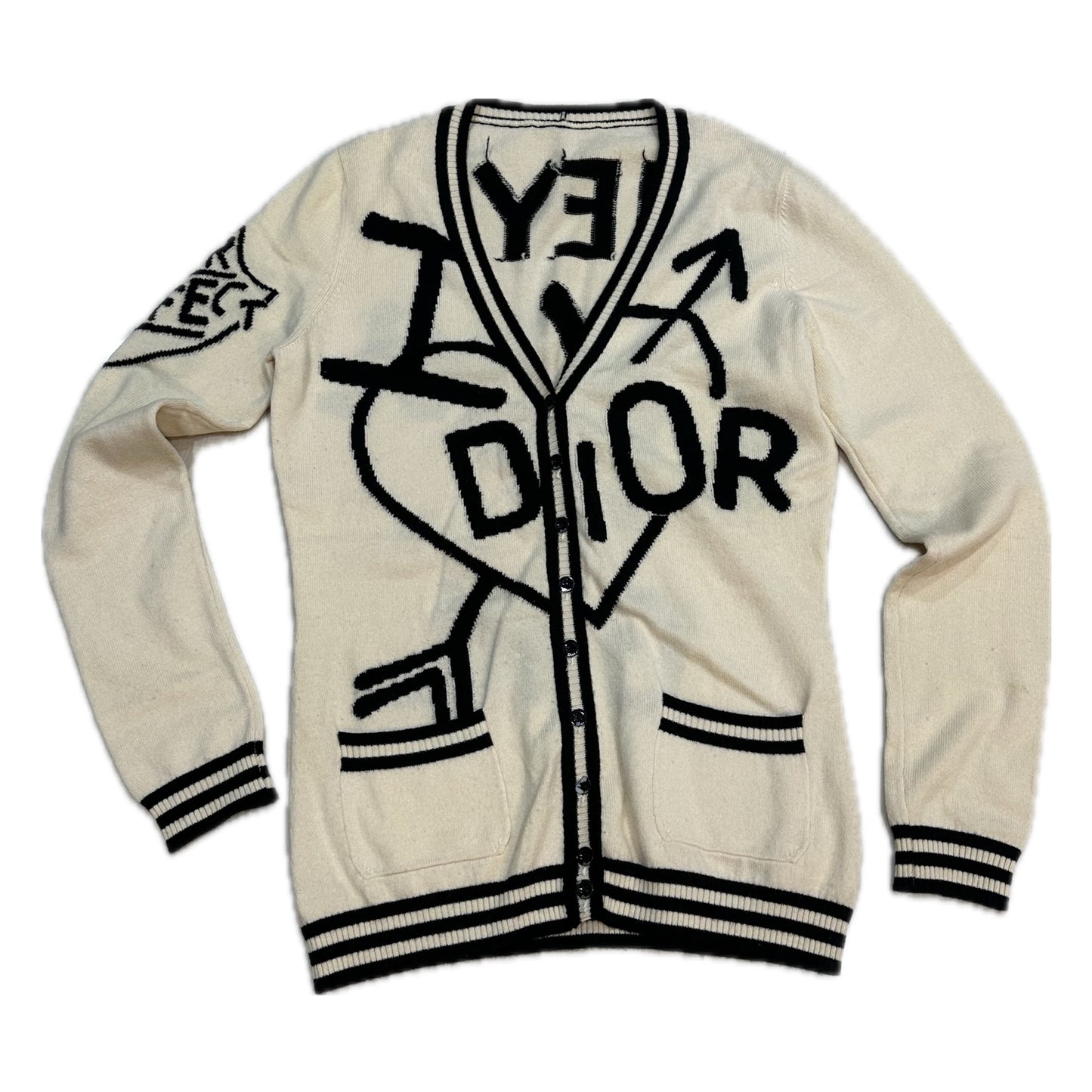 Christian Dior I Heart Dior Arrow Button Down Cardigan