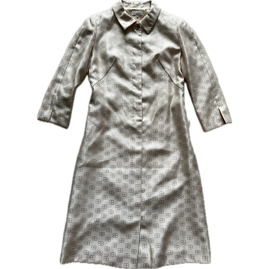 Balenciaga Logo LS Silk Monogram Dress