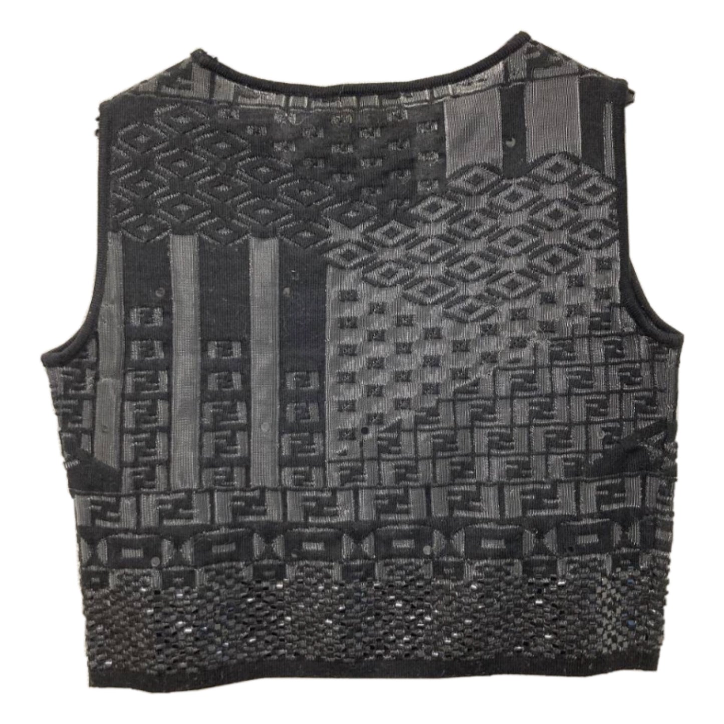 Fendi Knit Mesh Zucca Tank Crop Top