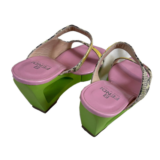 Fendi Python Wooden Irregular Mules