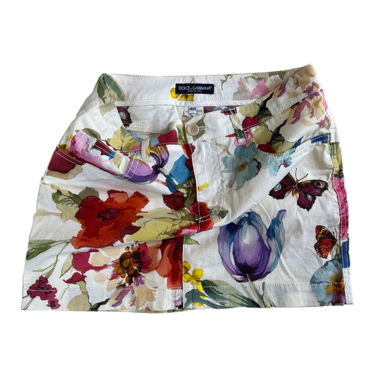 Dolce & Gabbana Floral Butterfly Mini Skirt