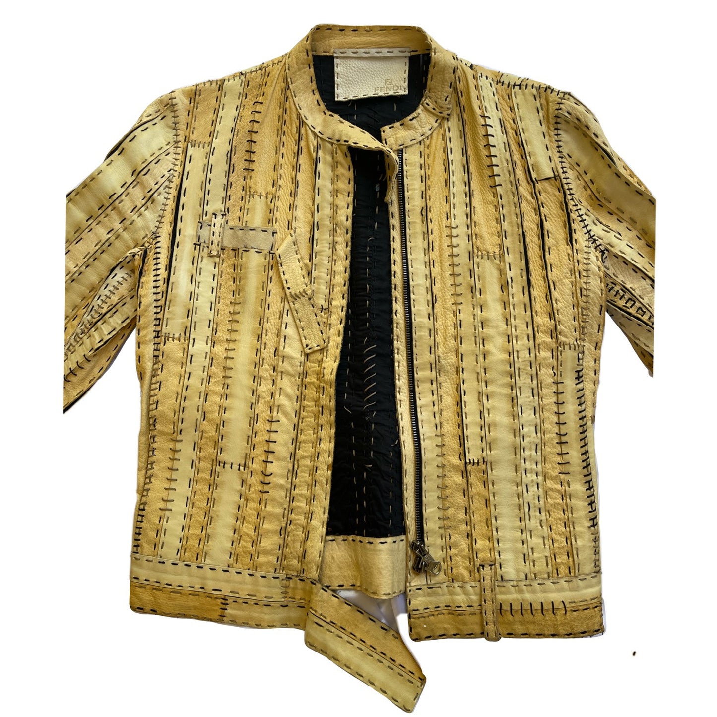 Fendi Leather Patch Motor Jacket
