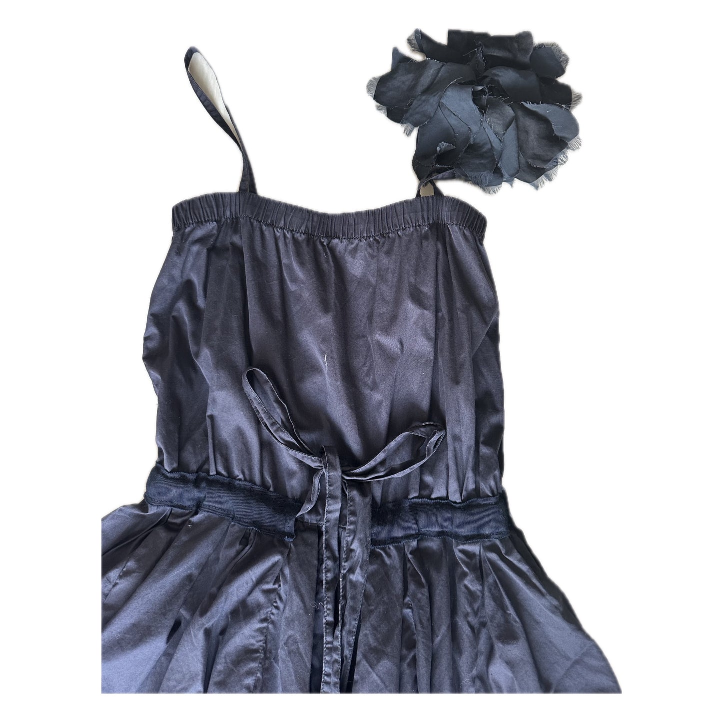 Lanvin x Comme Des Garcons Spaghetti Strap Dress w Floral Applique