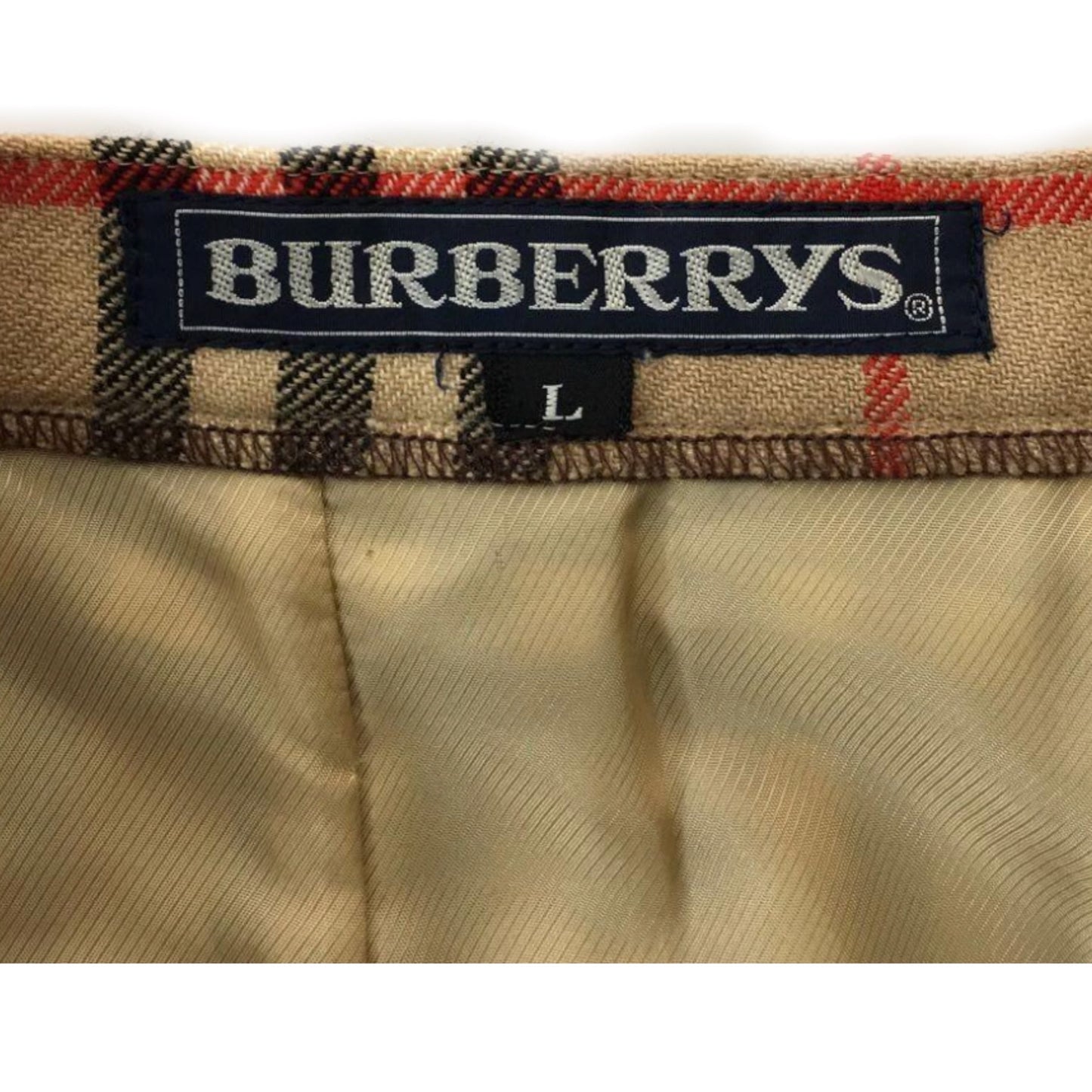 Burberry Pleated Nova Check Midi Wool Skirt